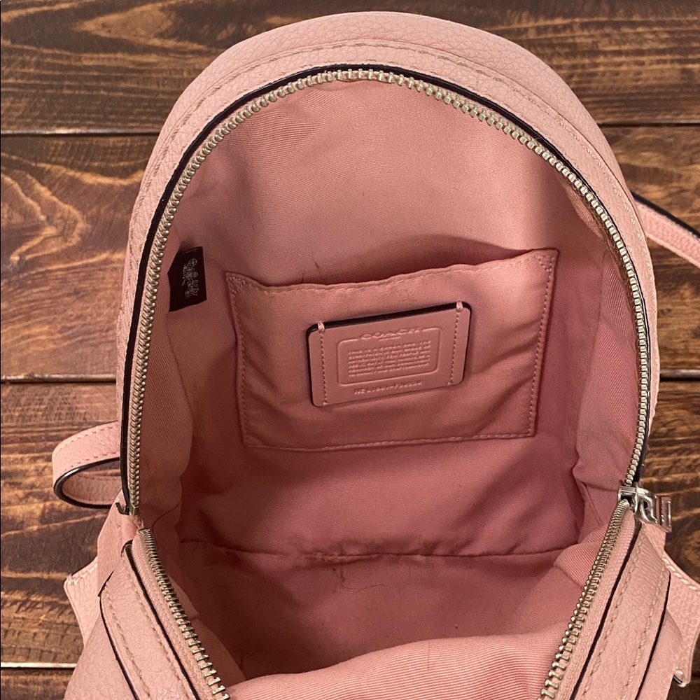 Coach Pink Pebbled Leather Mini Backpack - Picture 11 of 16